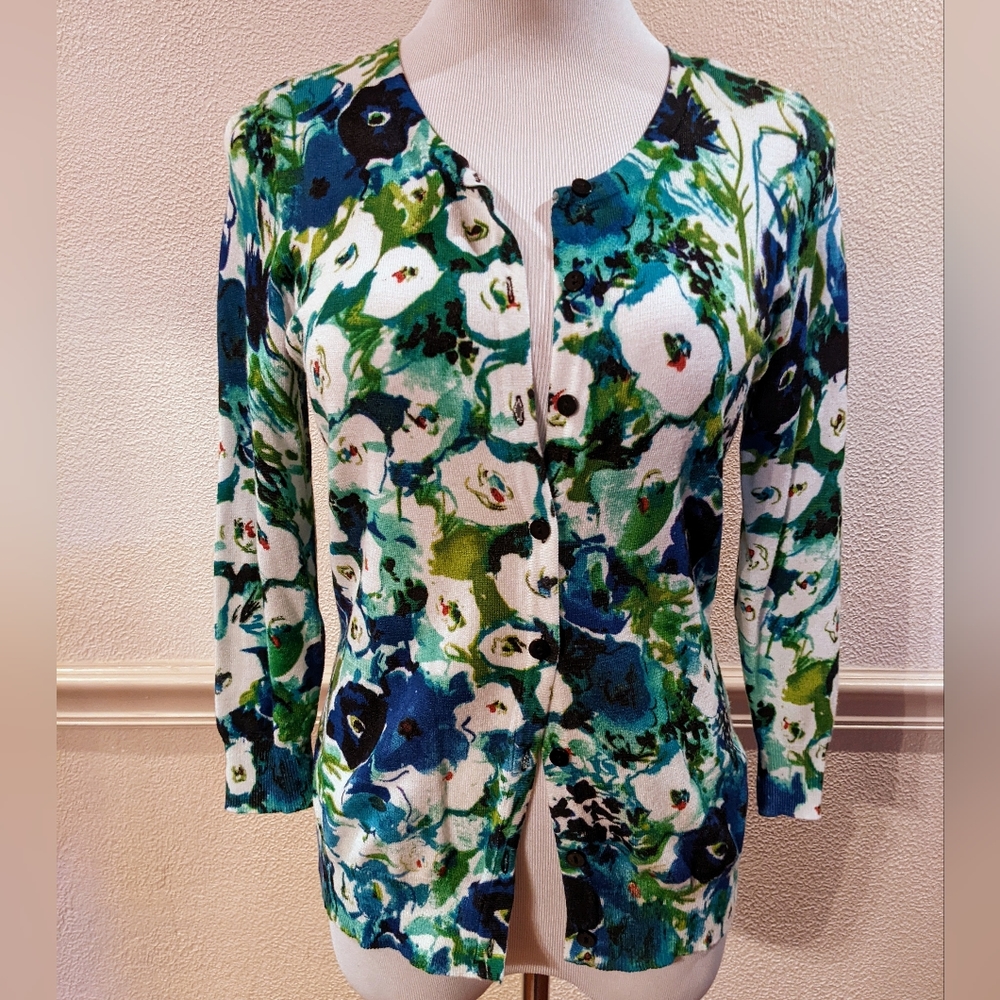 Joseph A. Cardigan - Watercolor Floral